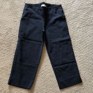 Larry Levine navy crop stretch tailored pants